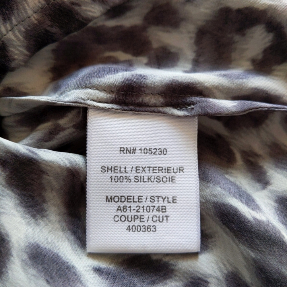 Joie Leopard Print Gray Silk Racerback Tank Top - Picture 6 of 11